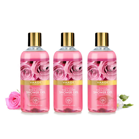 Vaadi Herbals Enchanting Shower Gel - Rose & Mogra, 300g (Pack of 3) Vaadi Herbals Enchanting Shower Gel - Rose & Mogra, 300g (Pack of 3)