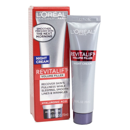L'Oreal Paris Revitalift Volume Filler Night Cream - Travel Size with Hyaluronic Acid
