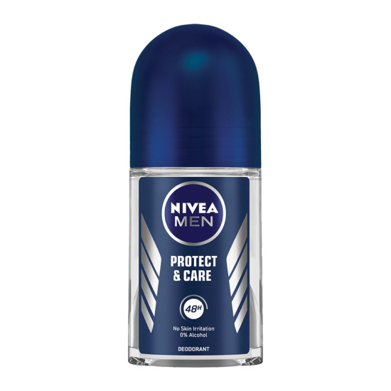 NIVEA MEN Protect and Care Roll On, 50ml - Alcohol-Free Formula