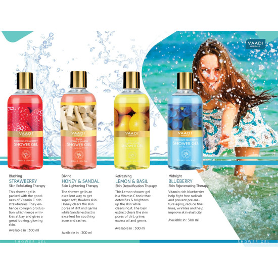 Vaadi Herbals Enchanting Shower Gel - Rose and Mogra Extracts