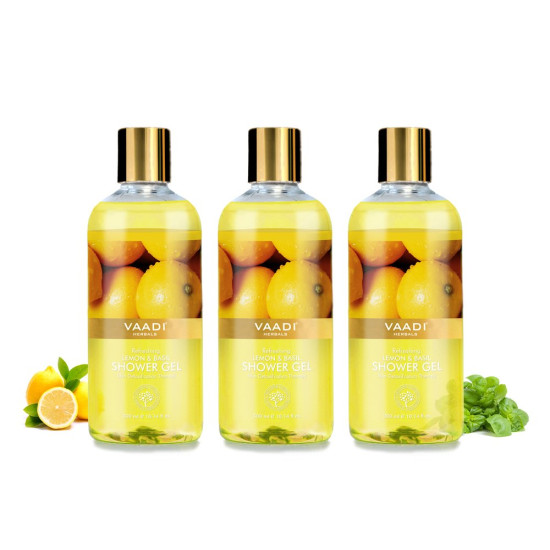 Vaadi Herbals Refreshing Shower Gel - Lemon and Basil - Vitamin C Tonic