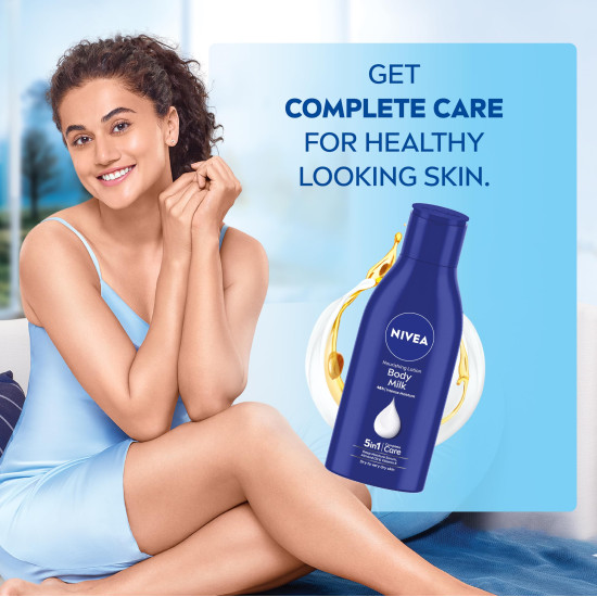 NIVEA Nourishing Body Milk 120ml - Deep Moisture Serum & 2X Almond Oil