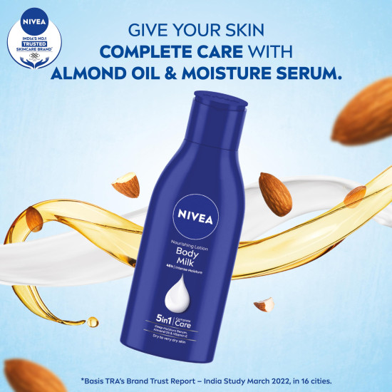 NIVEA Nourishing Body Milk 120ml - Deep Moisture Serum & 2X Almond Oil