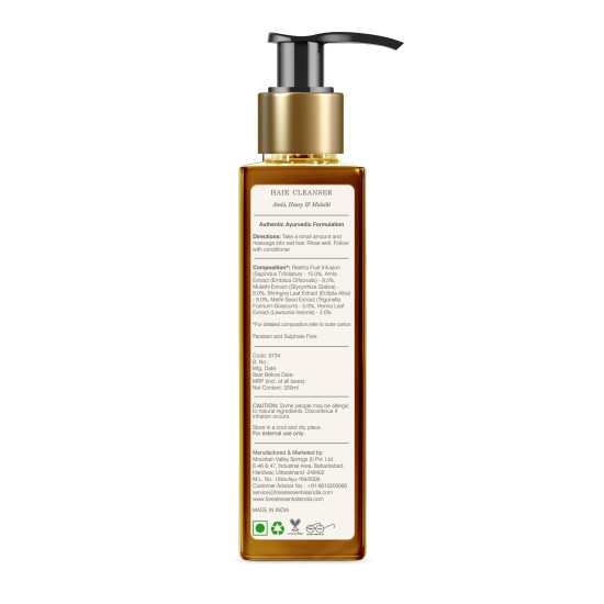 Forest Essentials Hair Cleanser Amla, Honey & Mulethi - Ayurvedic Shampoo for Dull & Dry Hair