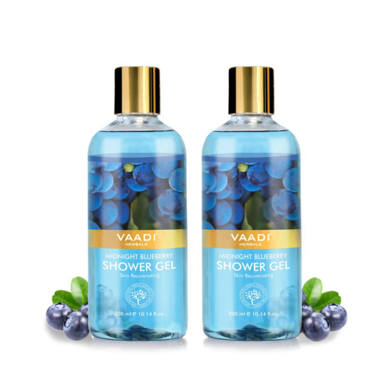Vaadi Herbals Shower Gel, Midnight Blueberry - Anti-aging & Skin Elasticity