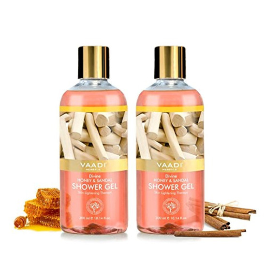 Vaadi Herbals Divine Shower Gel, Honey and Sandal - Hydrating & Soothing