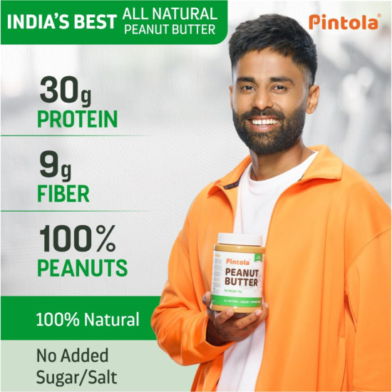 Pintola All Natural Peanut Butter (Creamy) - 30g Protein, Unsweetened
