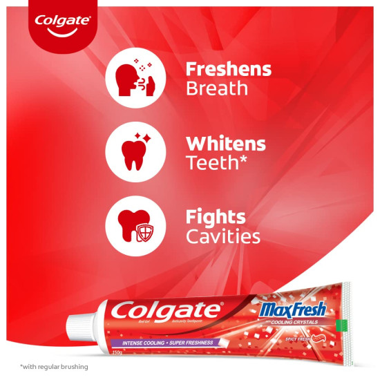 Colgate MaxFresh Toothpaste - Spicy Fresh Red Gel with Menthol