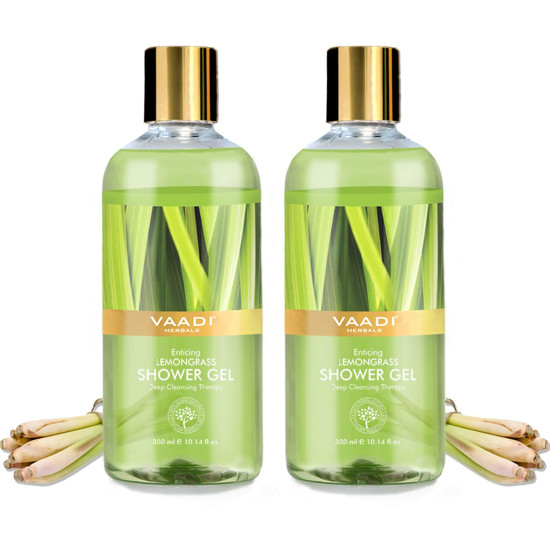 Vaadi Herbals Enticing Lemongrass Shower Gel - Detoxify & Nourish Your Skin