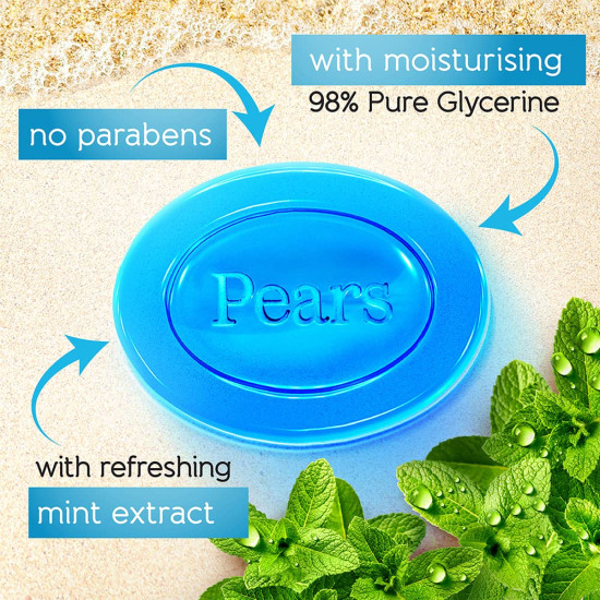 Pears Soft and Fresh Soap Bar (Combo Pack of 4) - Glycerin & Mint Pears Soft and Fresh Soap Bar (Combo Pack of 4) - Glycerin & Mint