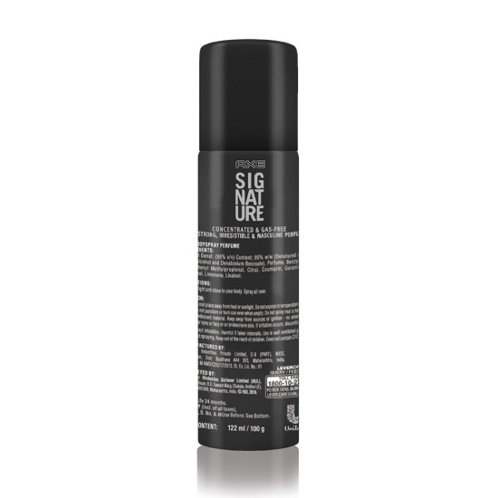 AXE Signature Champion Body Perfume, 122ml - Long-lasting Citrus Fresh Fragrance