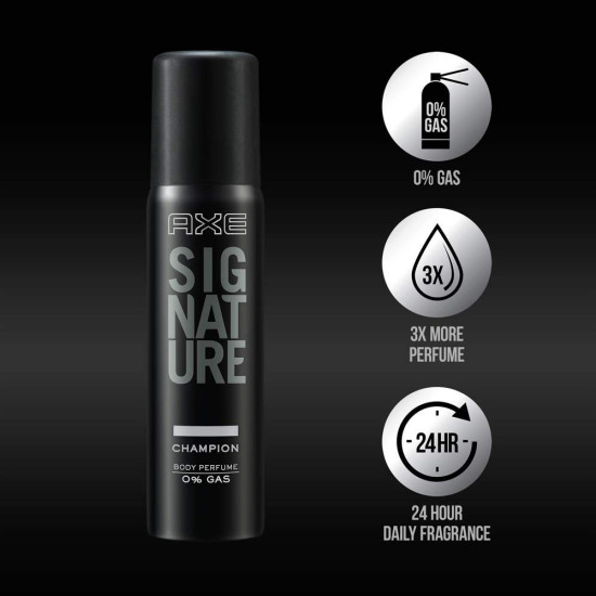AXE Signature Champion Body Perfume, 122ml - Long-lasting Citrus Fresh Fragrance