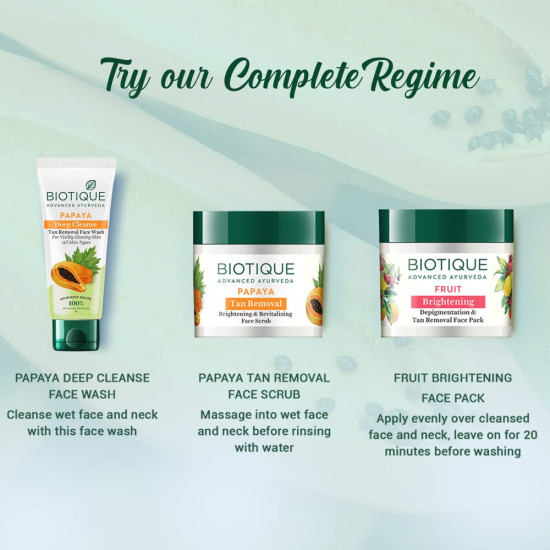 Biotique Papaya Deep Cleanse Face Wash - Gentle Exfoliation for Glowing Skin