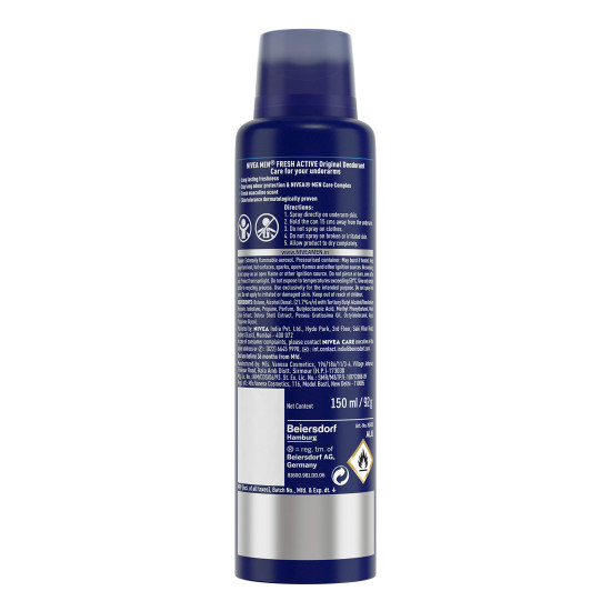 Nivea Fresh Active Deodorant For Men, 450ml - Long Lasting Freshness