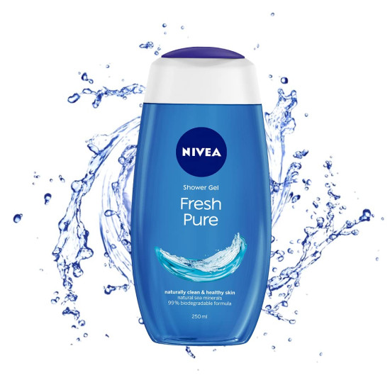 NIVEA Fresh Pure Shower Gel - Refreshing Skincare with Sea Minerals