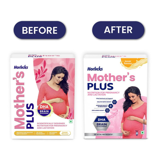 Horlicks Mother's Horlicks Plus Powder - Health Drink for Pregnancy & Lactation, Kesar Flavour