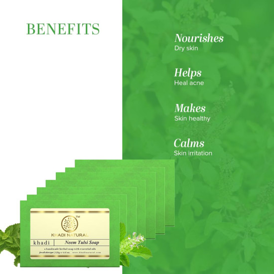 Khadi Natural Neem Tulsi Soap - Herbal Bathing Soap for Acne Khadi Natural Neem Tulsi Soap - Herbal Bathing Soap for Acne
