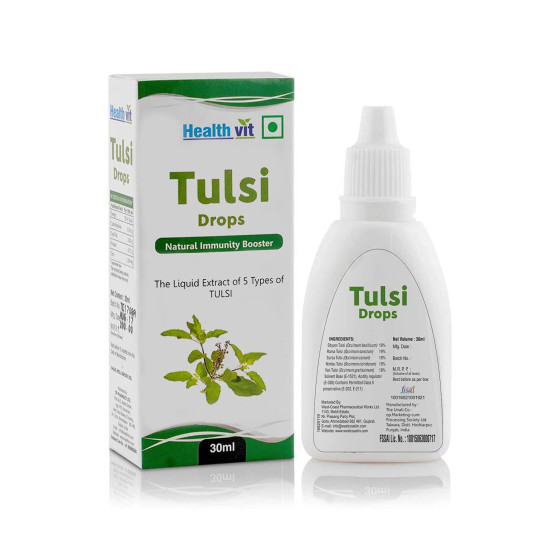 Healthvit Tulsi Drops - Concentrated Extract of 5 Rare Tulsi for Natural Immunity Boosting