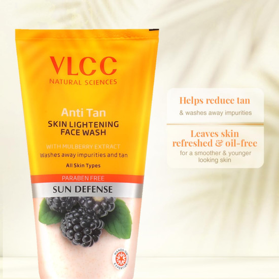 VLCC Anti Tan Skin Lightening Face Wash - 300ml | Mulberry & Orange Peel Extract