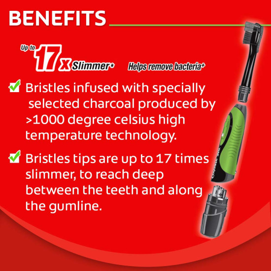 Colgate 360 Charcoal Battery Powered Electric Toothbrush Replacement Heads - Advanced Cleaning