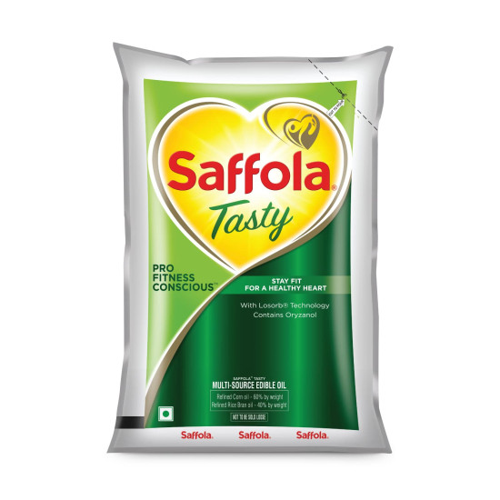 Saffola Tasty Refined Oil - Blend of Corn & Rice Bran Oil Saffola Tasty Refined Oil - Blend of Corn & Rice Bran Oil