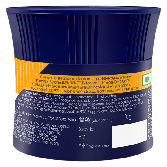 Parachute Advansed Men Hair Cream - Anti-Hairfall, 100 gm