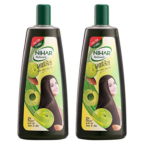 Nihar Shanti Badam Hair Oil, 500ml (Pack of 2) - Nourishing Hair Care