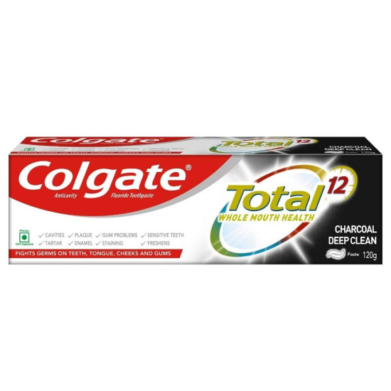 Colgate Total Whole Mouth Health Toothpaste - Charcoal Deep Clean, 120gm