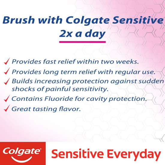 Colgate Sensitive Everyday Protection Anticavity Toothpaste - Fast Relief for Sensitive Teeth
