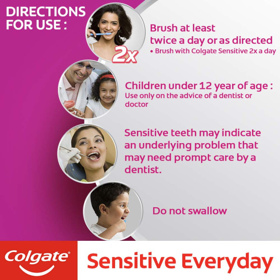 Colgate Sensitive Everyday Protection Anticavity Toothpaste - Fast Relief for Sensitive Teeth