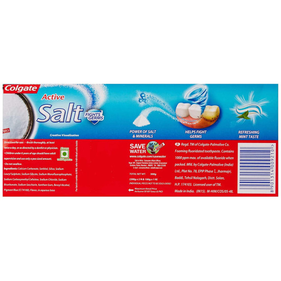 Colgate Active Salt Toothpaste - 500 g - Fresh Breath & Cavity Protection
