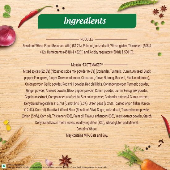 MAGGI Nutri-licious Veg Atta Masala Noodles - Instant Delight with 20 Spices & Herbs
