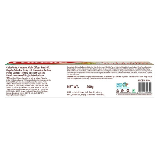 Colgate Vedshakti Toothpaste - Anti-Bacterial Paste with Neem & Honey