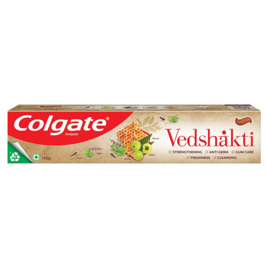 Colgate Vedshakti Toothpaste - Anti-Bacterial Paste with Neem, Clove, and Honey
