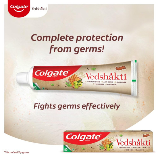Colgate Vedshakti Toothpaste - Anti-Bacterial Paste with Neem, Clove, and Honey