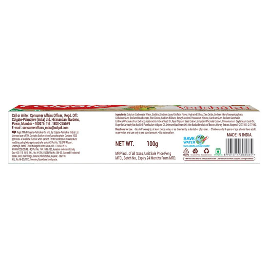 Colgate Vedshakti Toothpaste - Anti-Bacterial Paste with Neem, Clove, and Honey