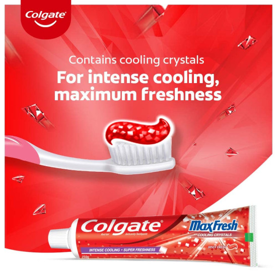Colgate MaxFresh Toothpaste - Red Gel with Menthol for Super Fresh Breath