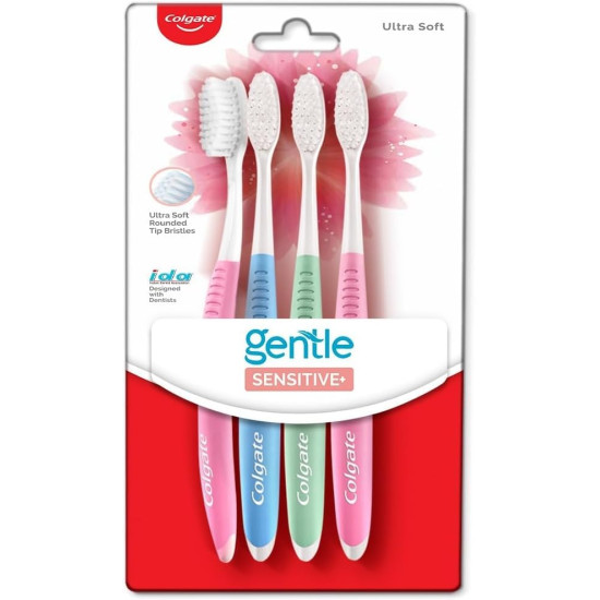 Colgate Gentle Sensitive Soft Bristles Manual Toothbrush - Ideal for Sensitive Teeth