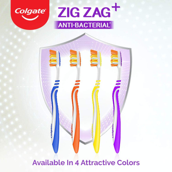 Colgate ZigZag Deep Clean Toothbrush - Antibacterial Bristles for Adults Colgate ZigZag Deep Clean Toothbrush - Antibacterial Bristles for Adults