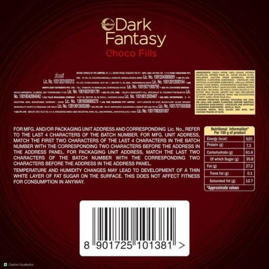 Sunfeast Dark Fantasy Biscuits Choco Fills - Rich Chocolate Delight