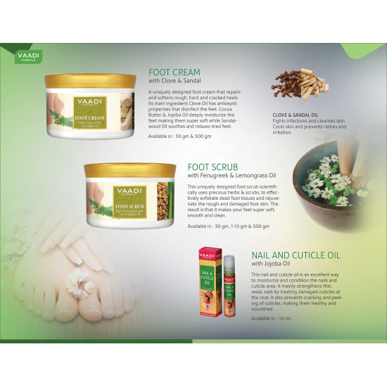 Vaadi Herbals Foot Cream - Clove and Sandal Oil 150G - Repair & Soften
