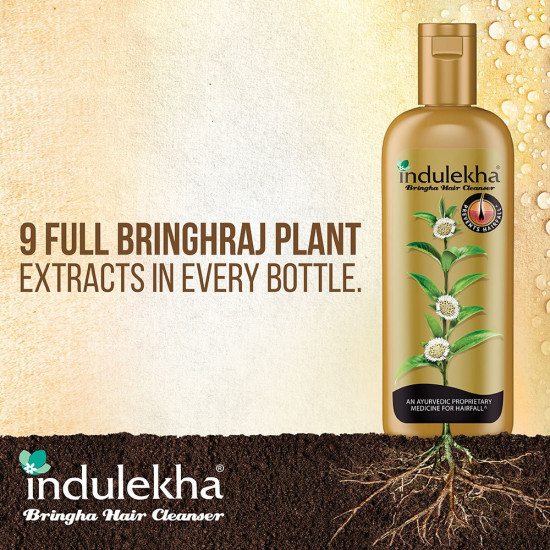 Indulekha Bringha Shampoo 200ml - Hair Fall Control with Bringharaj Extracts