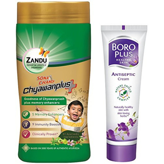 Zandu Sona Chandi Chyavanprash - Immunity Booster with Free Boro Plus Cream