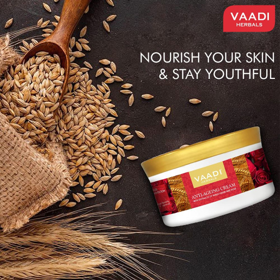 Vaadi Herbals Anti Ageing Cream, 150g (Pack of 3) - Enriched with Almonds and Rose