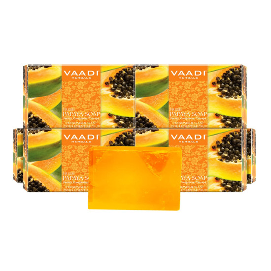 Vaadi Herbals Fresh Papaya Soap - Natural Glow & Exfoliation