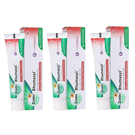 Zandu Rhumasyl Gel, White, 90 ml, Pack of 3