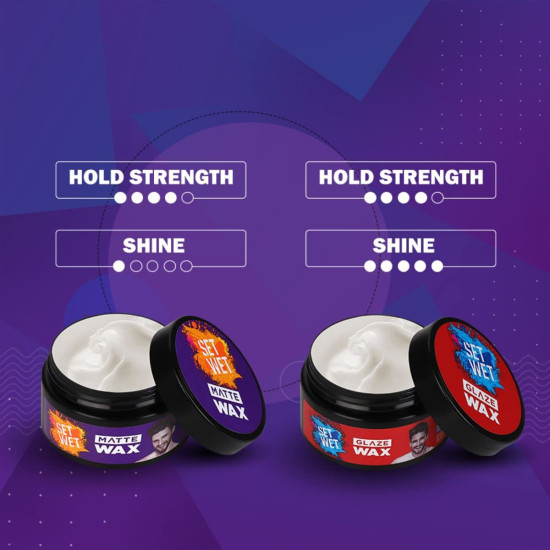Set Wet Hair Wax For Men - Matte Look & Strong Hold Set Wet Hair Wax For Men - Matte Look & Strong Hold