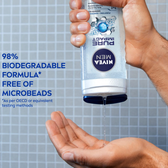 Nivea Men Body Wash - Pure Impact with Purifying Micro Particles