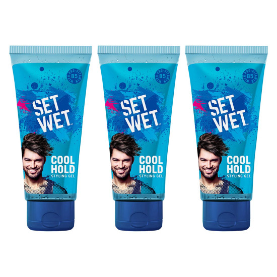 Set Wet Daily Hair Styling Gel for Men Cool Hold - Medium Hold, Alcohol-Free