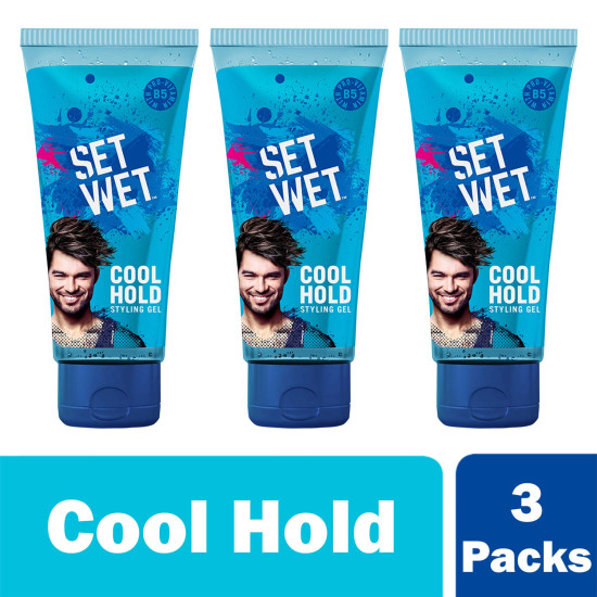 Set Wet Daily Hair Styling Gel for Men Cool Hold - Medium Hold, Alcohol-Free
